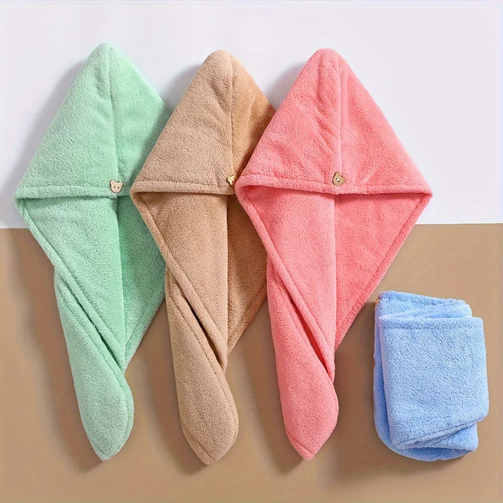 Rynx 1pc Quick-drying Hair Cap for Women Absorbent Coral Sponge Shower Cap with Thickened Towel for Drying and Wrapping Hair