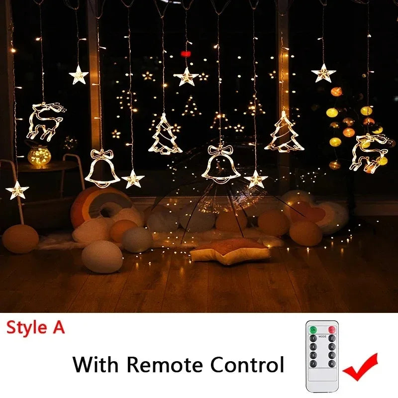 Rynx | Christmas lights 2024 light chain fairy garland curtain decoration for the holidays 2025 New Year decoration 220V/110V/battery