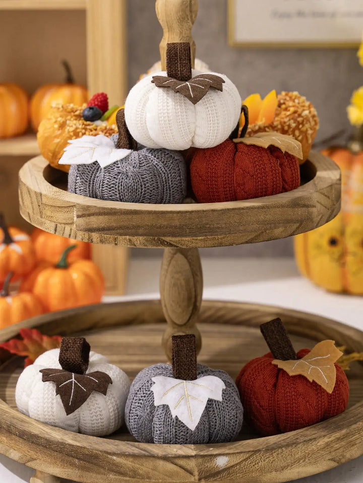 Rynx | 1PC Home ornaments Thanksgiving Harvest Festival knitted pumpkin can be used as ornaments, banners, pennants, and flags