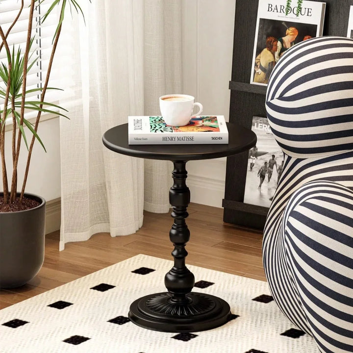 Rynx | Vintage Coffee Table Living Room Side Table American Small Round Desk Bedroom High-Quality Nightstand Furniture Ornaments