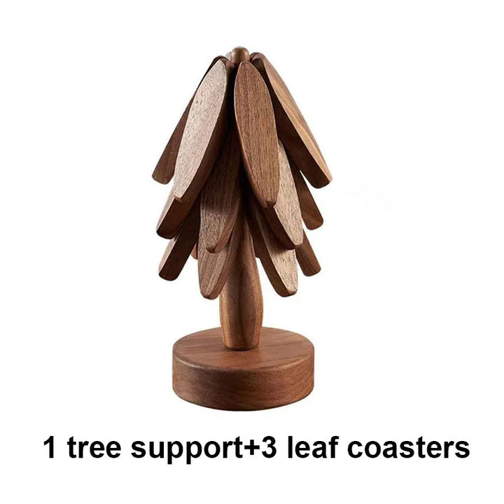 Lisslune | Wooden Tree Heat Resistant Coaster Set