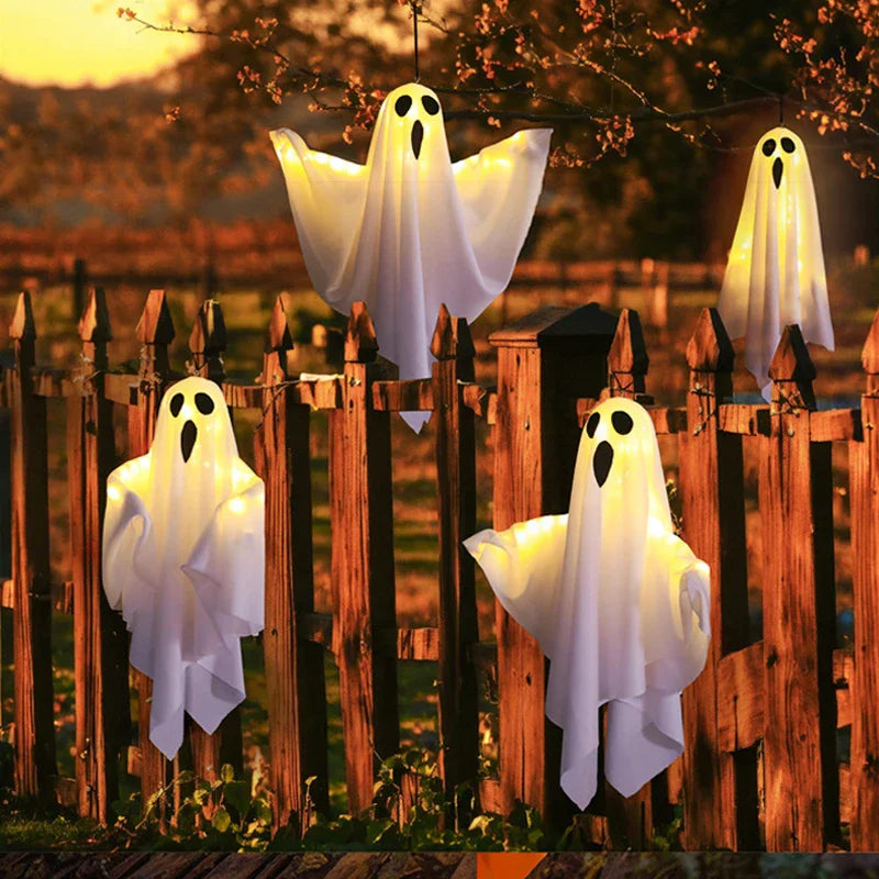 Rynx | Halloween Party LED Light Ghost Home Indoor Outdoor Decoration Supplies Haunted House Bar Hanging Horror Props with Lights