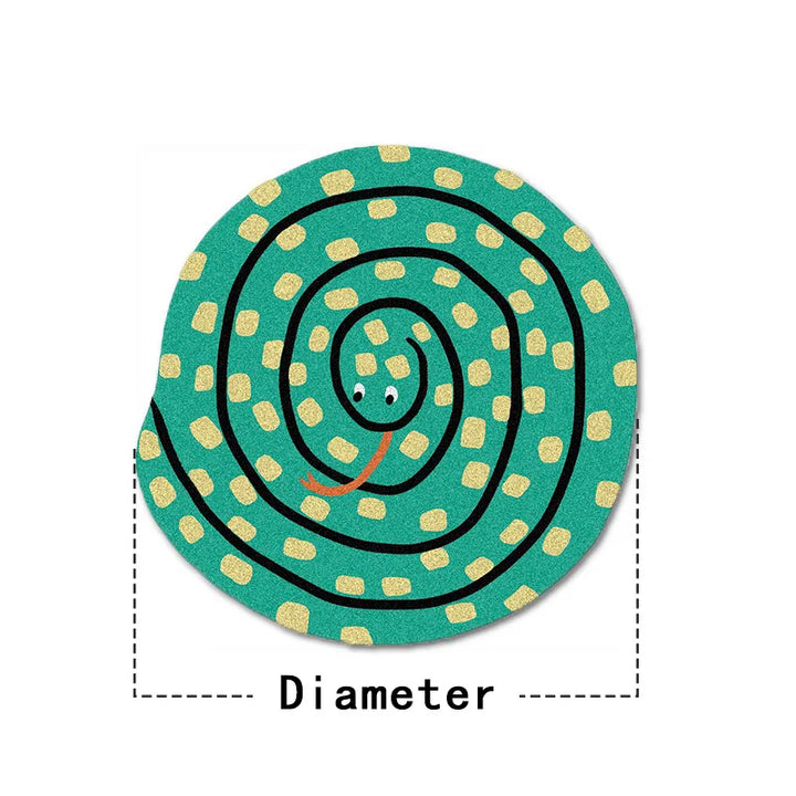 Rynx | Round Bedroom Nightstand Rugs Sweet Snake Living Room Large Area Decor Rug Soft Girls Room Carpet Plush Wardrobe Rugs Rug