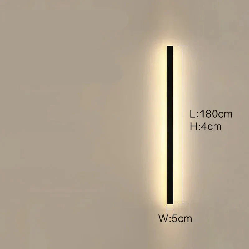 Lisslune | Lunor Modern Linear Outdoor Wall Light – Metal & Acrylic for Terrace & Entrance Area