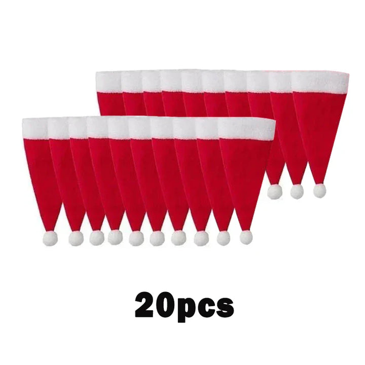 Rynx Merry Christmas Christmas dishes Bag holder Christmas hat Fork Knife Cutlery bag Christmas decoration for home