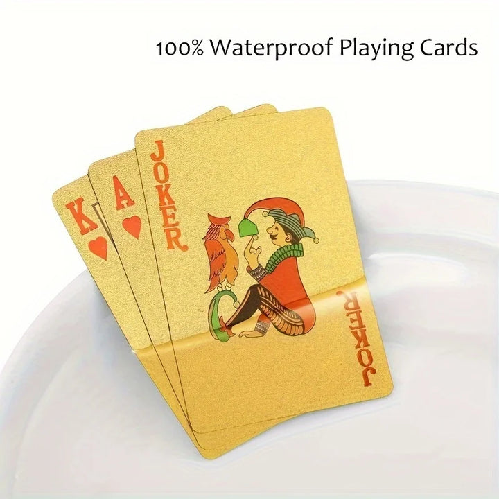 Rynx | 1 Set waterproof gold foil poker, 24K gold plastic poker, durable washable party entertainment supplies