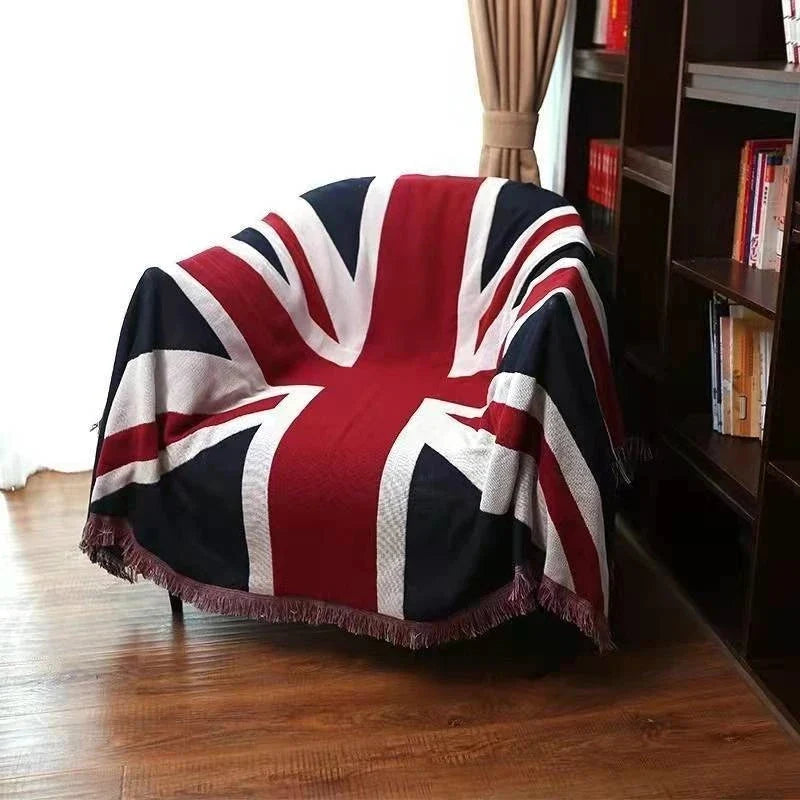 Rynx | UK USA Flag American Blanket Mat Cover Bedspread Star Sofa Cover Cotton Air Bedding Room Decor Tapestry Throw Rug United States