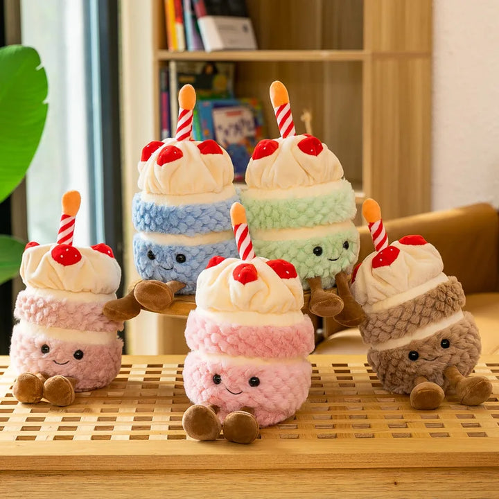 Lisslune | Festive Cupcake Plush with Candle – Soft Plush Toy for Kids & Adults