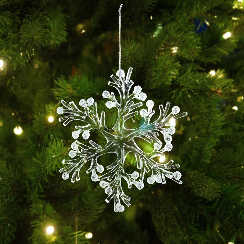 Rynx Christmas Tree Transparent Snowflake Hanging Ornaments Acrylic Pendants 2024 Christmas Decoration for Home Navidad Gifts New Year
