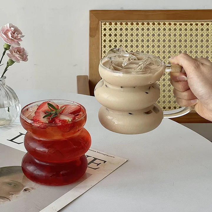 Lisslune | Sleek Glass Irregular Bubble Mug