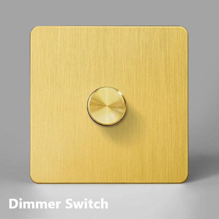 Lisslune | Luxurious Gold Dimmer Switch Set with USB Charging Port - Perfect for French/EU Plugs