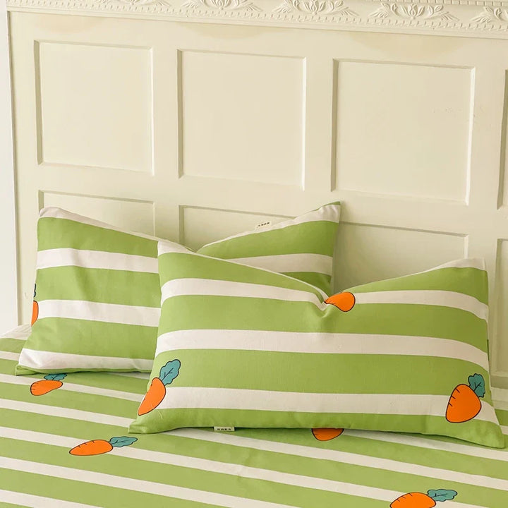 Rynx | 100% Cotton Thickened Pillowcase 48cm*74cm 2 Pieces Beauty Floral Print Pillowcase for Bedroom