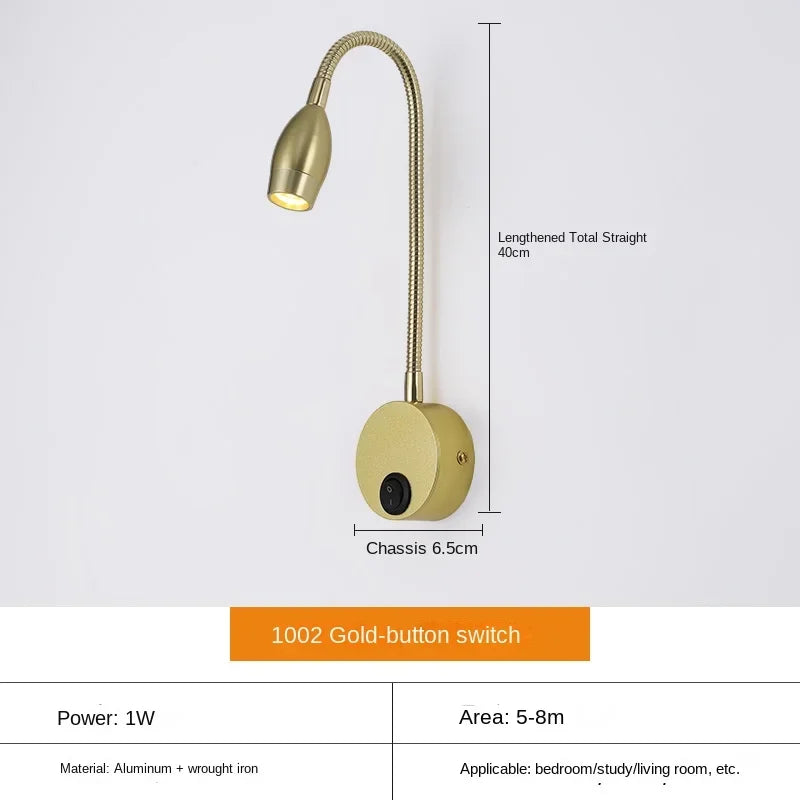 Lisslune | Versatile LED Wall Lamp: Modern, Flexible, Perfect for Reading in Bed