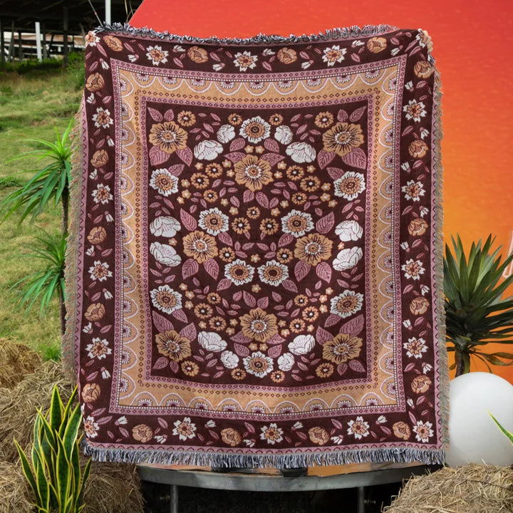 Lisslune | Boho Garden Flower Blanket