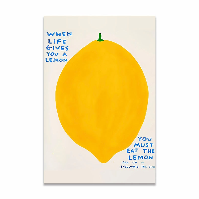 Lisslune | Lemons / Blue Chair Canvas Print