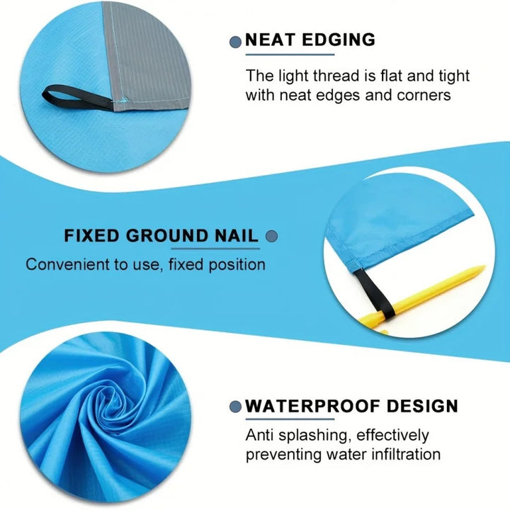 Rynx | 1pc Lightweight Waterproof Beach Mat, 210T Polyester Beach Mat Sandproof, Moisture Resistant, Easy to Clean, Machine Washable