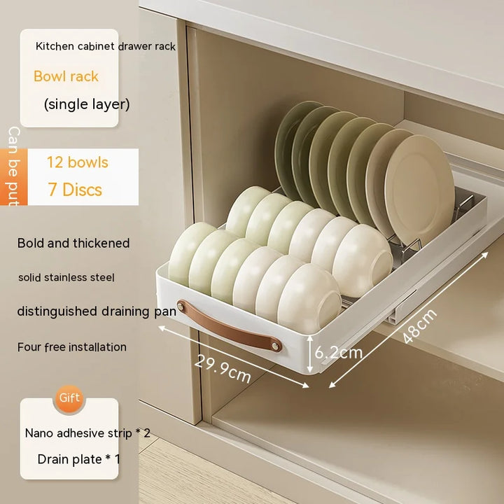 Lisslune | Stainless Store Kitchen Cabinet Pull-Out Sliding Organizer