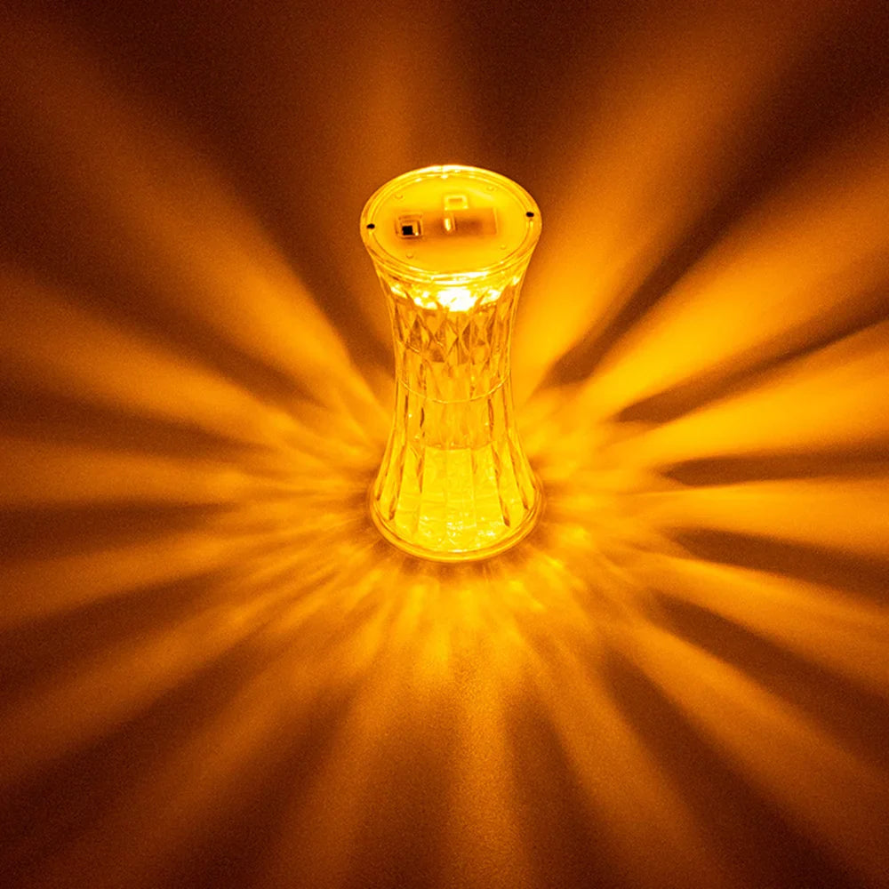Rynx | LED Crystal Night Lamp flameless battery-operated Candle Lamp Ambient Light Bedroom Wedding Birthday Party Decor Night Lights