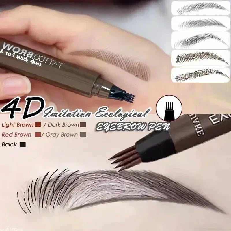 Rynx | 4-Point Eyebrow Pencil Makeup for Women Waterproof Liquid Eyebrow Pencil Makeup Long-lasting Cosmetics Microblade Eyebrow Pencil