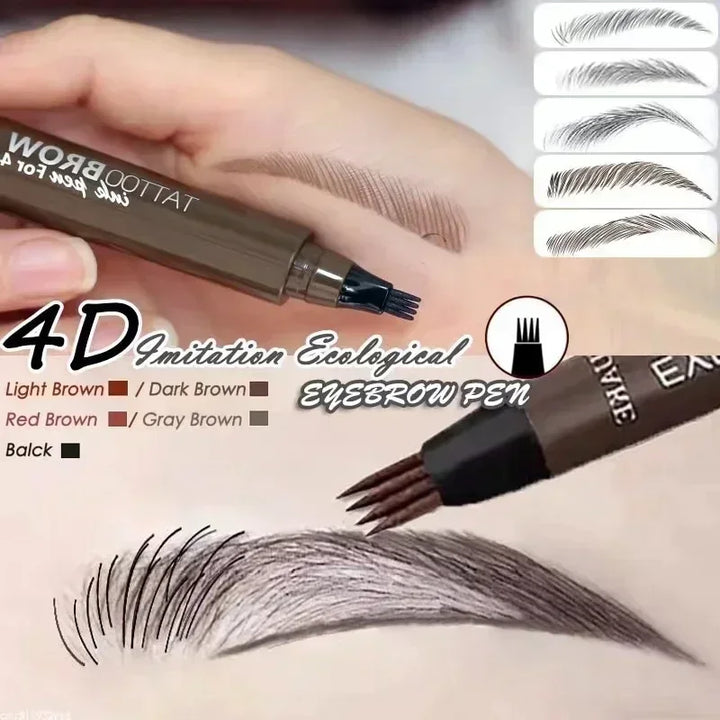 Rynx | 4-Point Eyebrow Pencil Makeup for Women Waterproof Liquid Eyebrow Pencil Makeup Long-lasting Cosmetics Microblade Eyebrow Pencil