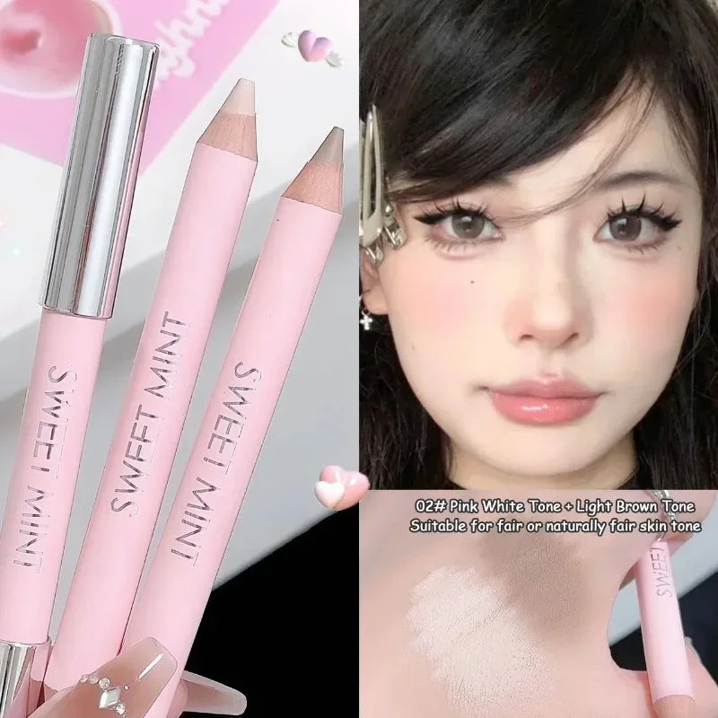 Rynx | 2 in 1 Double Head Face Contour Stick Highlighter Stick Beige Brown Matte Brighten Nose Shadow Cream Highlight Face Bronzer Makeup
