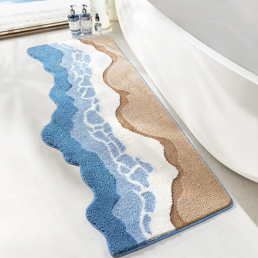 Rynx | Long Tufting Ocean Bedroom Rug Bathroom Mat Soft Landscape Beach Wave Living Room Rug Floor Pad Aesthetic Home Decor
