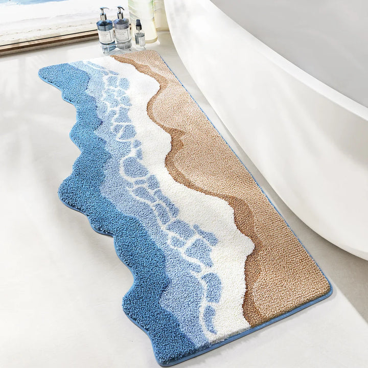 Rynx | Long Tufting Ocean Bedroom Rug Bathroom Mat Soft Landscape Beach Wave Living Room Rug Floor Pad Aesthetic Home Decor