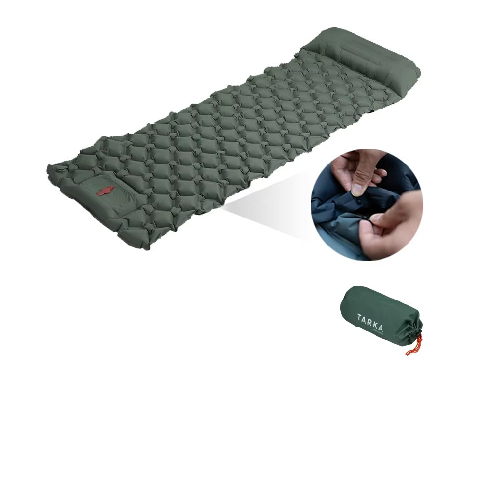 Lisslune | Inflatable Camping Sleeping Pad with Built-In Pillow for Hiking