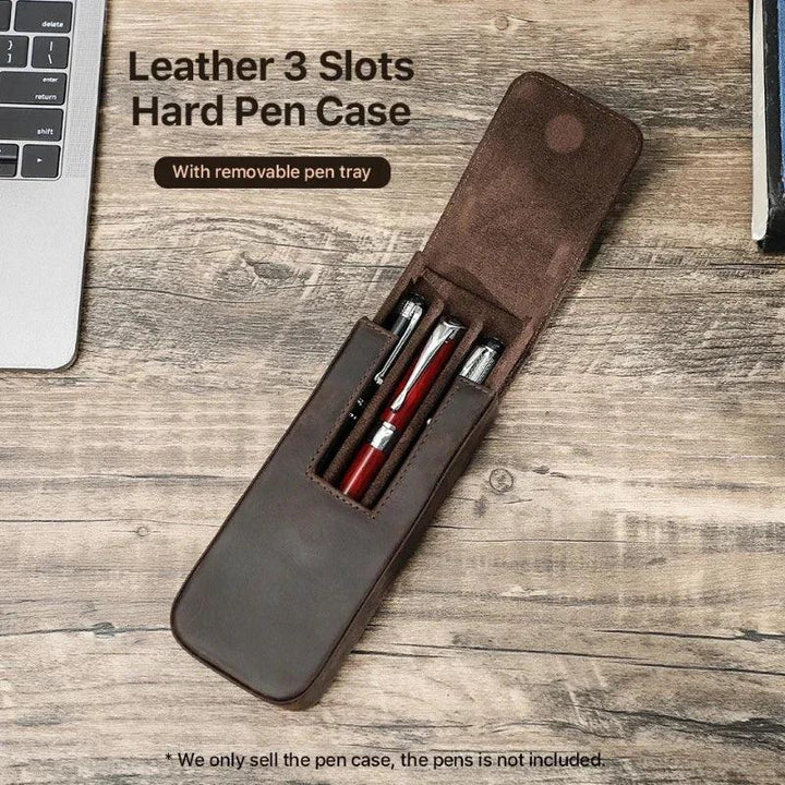 Lisslune | Elegant Real Leather Pen Organizer - Stylish Storage for Office and Travel