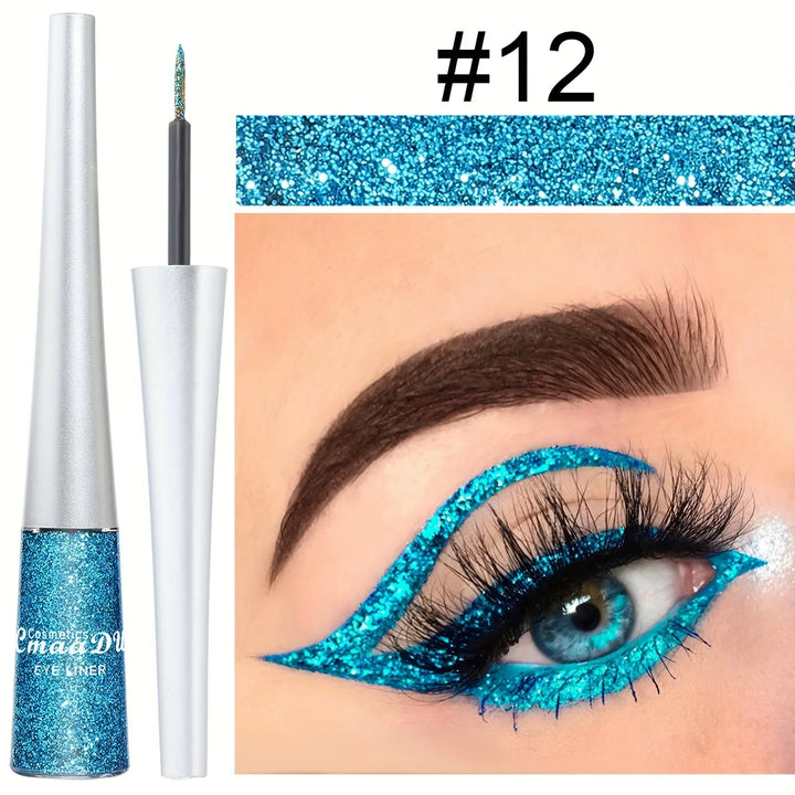 Rynx | Long-lasting liquid eyeliner pencil - shimmer in silver, green & blue | waterproof, smudge-proof makeup