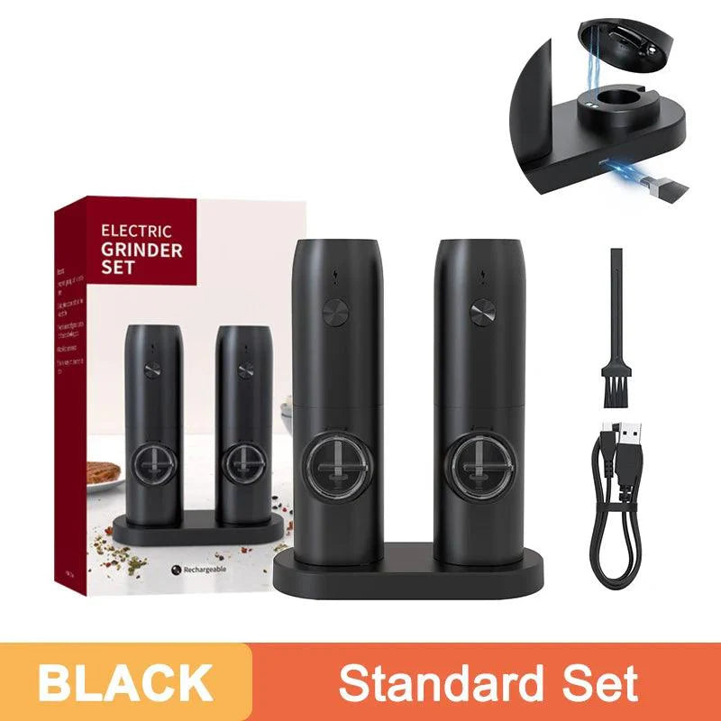 Lisslune | USB rechargeable electric salt and pepper grinder with customizable grinding options - Must-Have kitchen gadget