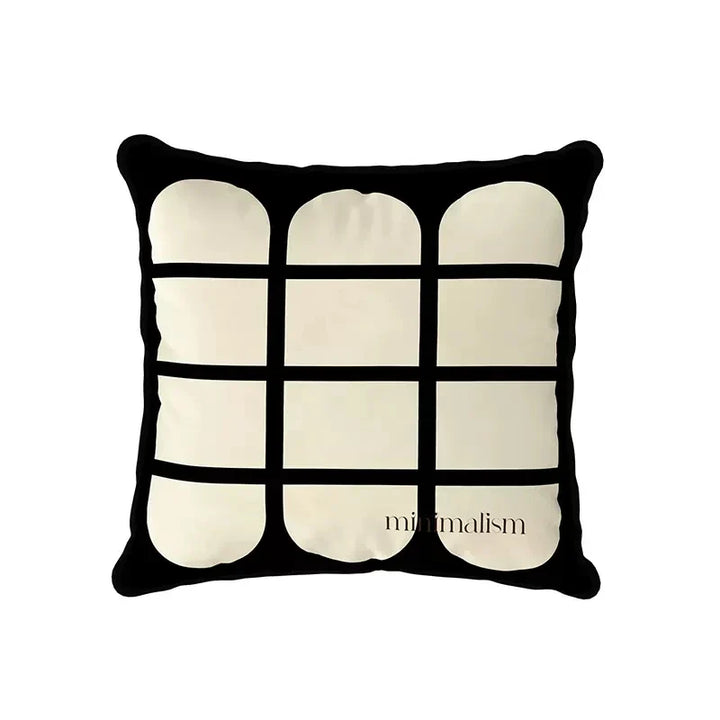 Rynx | Geometric Pillow Cover Velvet Back Cushion Cover Grid Throw Pillow Case Chic Decorations for Home Living Room