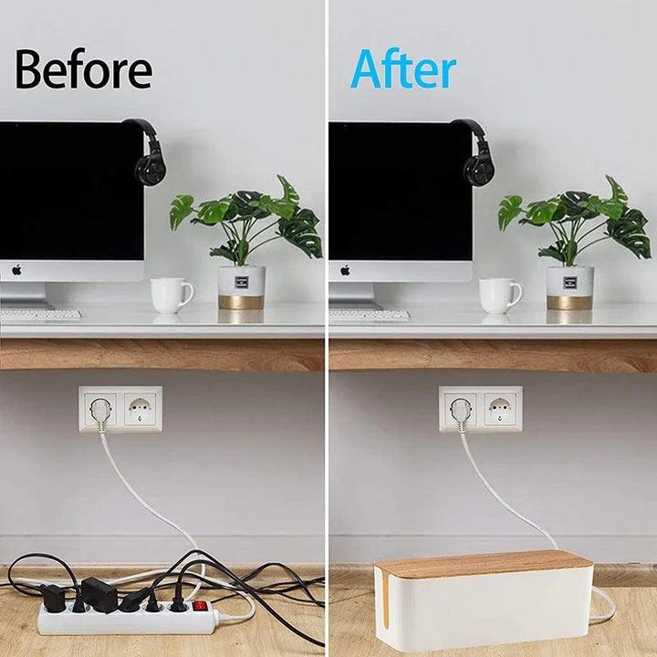 Lisslune | Elegant Wood Cable Management Box with Enhanced Cooling Functions and Versatile Aesthetics