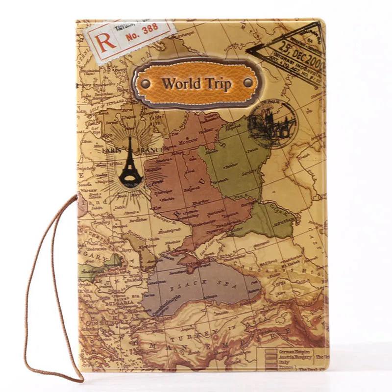 Lisslune | Chic 3D Printed Passport Holder with Card Slots and Synthetic Leather Texture