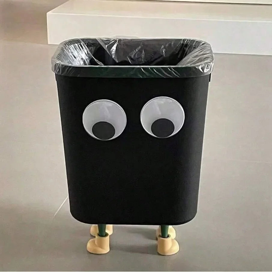 Rynx | Cartoon Sweet Big Eyes Trash Can Wastebasket Home Office Garbage Bin Bathroom Trash Bag Container Waste Bin Kitchen Trash Can