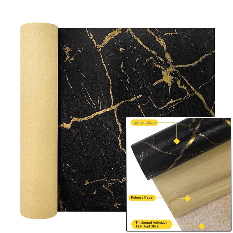 Lisslune | Marble Effect Self-Adhesive Synthetic Leather Craft Sheets - Must-Have for Creative Transformations