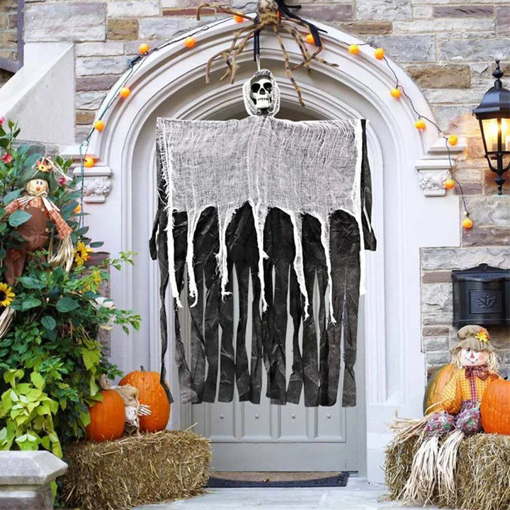 Rynx | 1Set Halloween Decorative Hanging Ghost Skull Skeleton Gauze Ghostly Home Party Horror Props Hanger House Garden Party Hanging