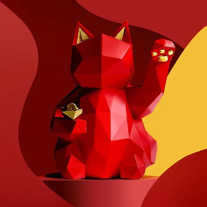 Lisslune | Nordic Minimalism Geometry Lucky Cat Statues