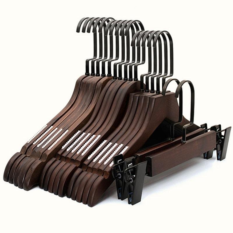 Lisslune | Elegant Lotus Wood Hanger Set of 5 - 10 Pieces - Premium Closet Organization Solution