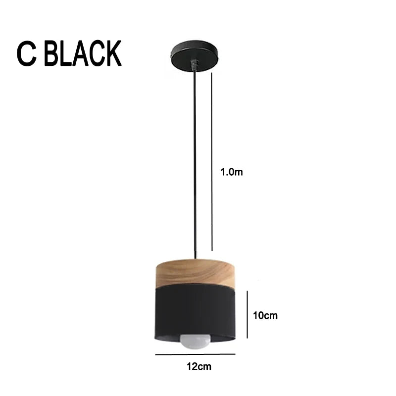 Lisslune | Nordic LED Pendant Lights Made of Metal and Wood - Modern Hanging Lamps for Dining Room and Kitchen
