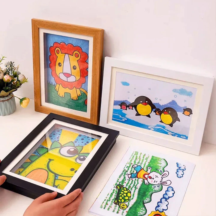 Lisslune | Magnetic Wooden Kids Easy Open Art Frame