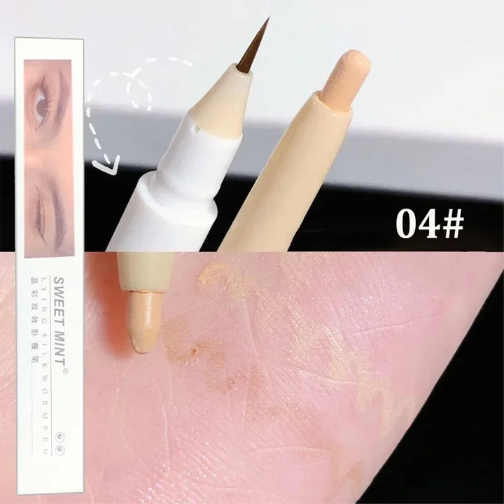 Rynx | Double Head Eyeshadow Eyeliner Silkworm Pencil Matte Pearl Glitter Eyeshadow Liner Pencil Highlighter Pencil Eye Makeup