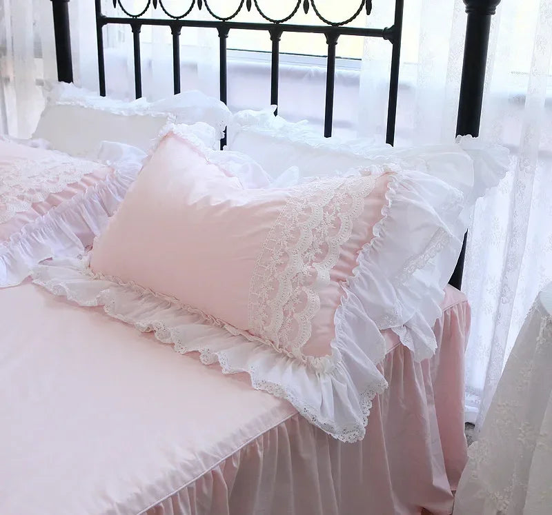 Rynx Romantic Princess Pillowcase Ruffle Lace Pillowcase Home Wedding Decoration Bedding Pillow Covers Pillowcase Body Pillowcase