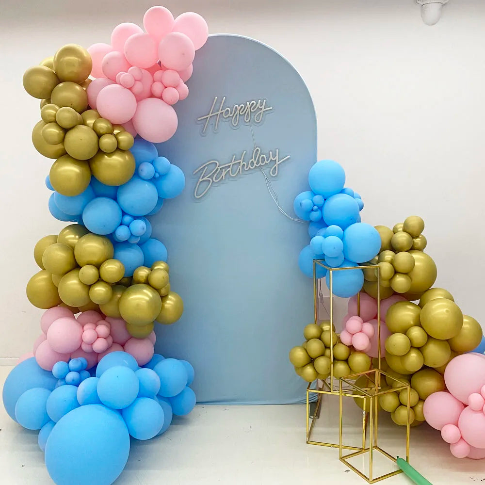 Rynx | 2M Metal balloon arch background stand birthday balloons party backdrop covers photo shoot double-sided elastic fabric background