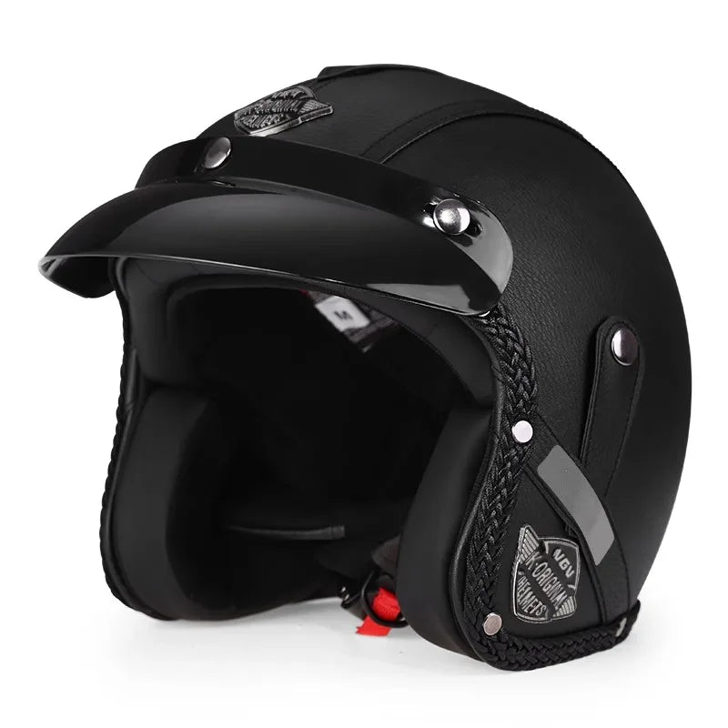 Lisslune | Retro Motorcycle Helmet – Kael – (Open Face 3/4)