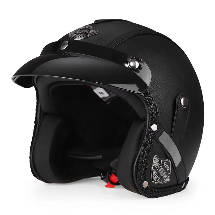 Lisslune | Retro Motorcycle Helmet – Kael – (Open Face 3/4)
