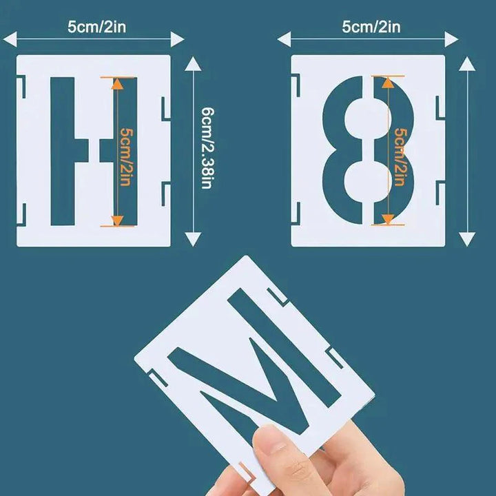 Lisslune | Versatile 42-piece Steckalphabet and number stencil set for creative DIY art on any surface