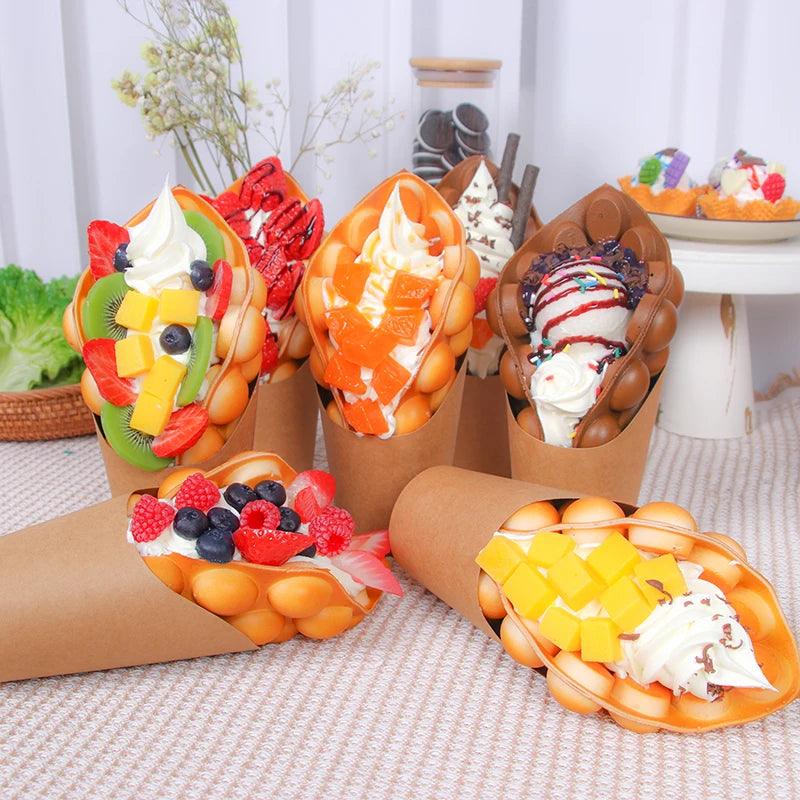 Lisslune | Artificial Egg Puff Cup Model - 1PC Realistic Artificial Food Decoration for Photography