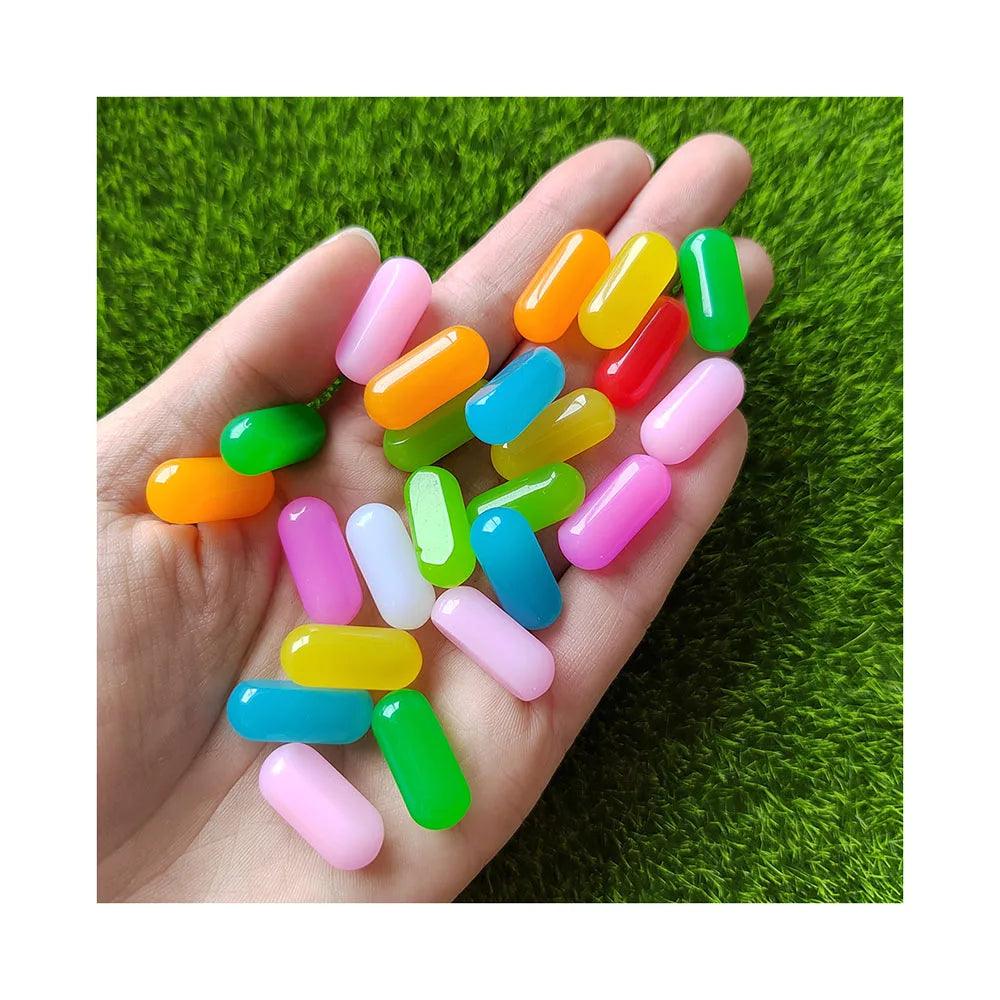 Lisslune | Charming Miniature Candy Jelly Bean Beads for Fun DIY Jewelry and Hair Accessories, 21mm
