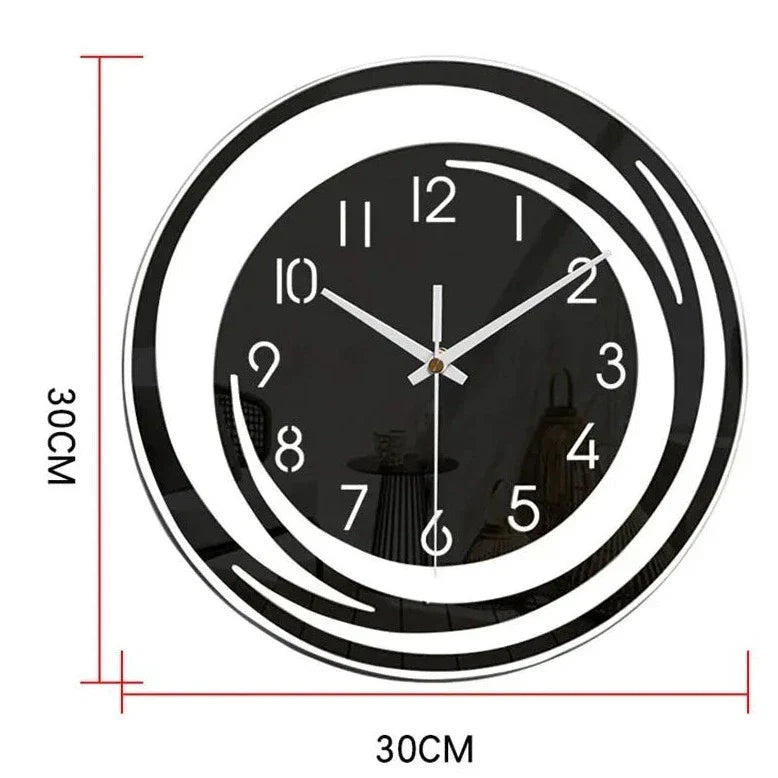 Lisslune | Acrylic Wall Clock - Scandinavian Design - Black - Clock
